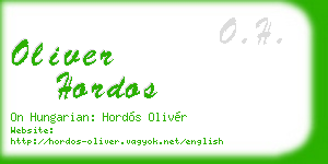 oliver hordos business card